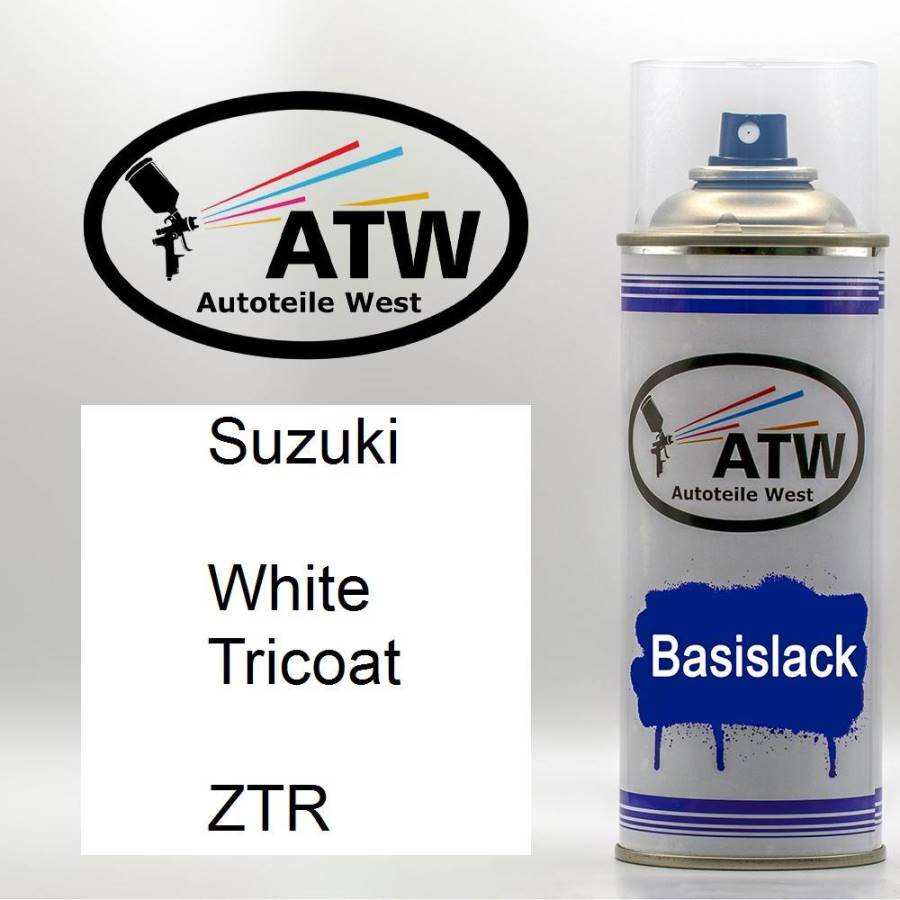 Suzuki, White Tricoat, ZTR: 400ml Sprühdose, von ATW Autoteile West.